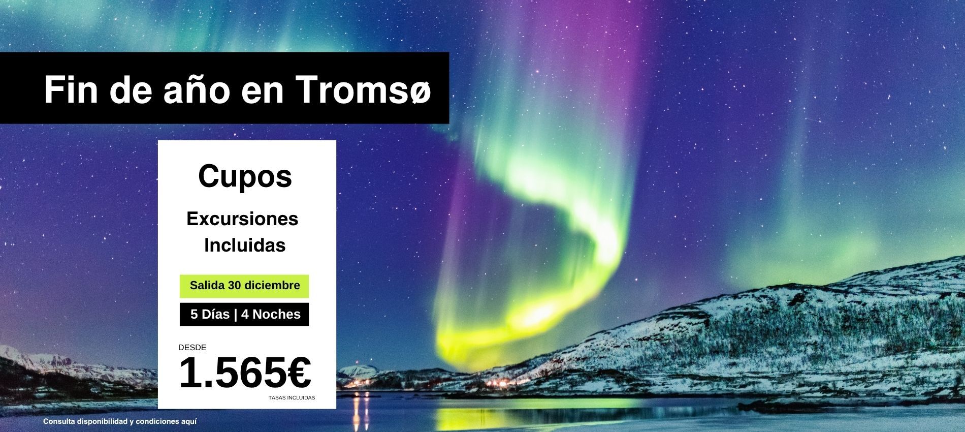 Fin de año en Tromsø - Cupos con excursiones